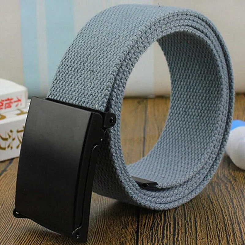 Männer Gürtel Unisex Männlich Casual Schnalle Gürtel Leinwand Gurtband Taille Armee Taktische Taille Gürtel