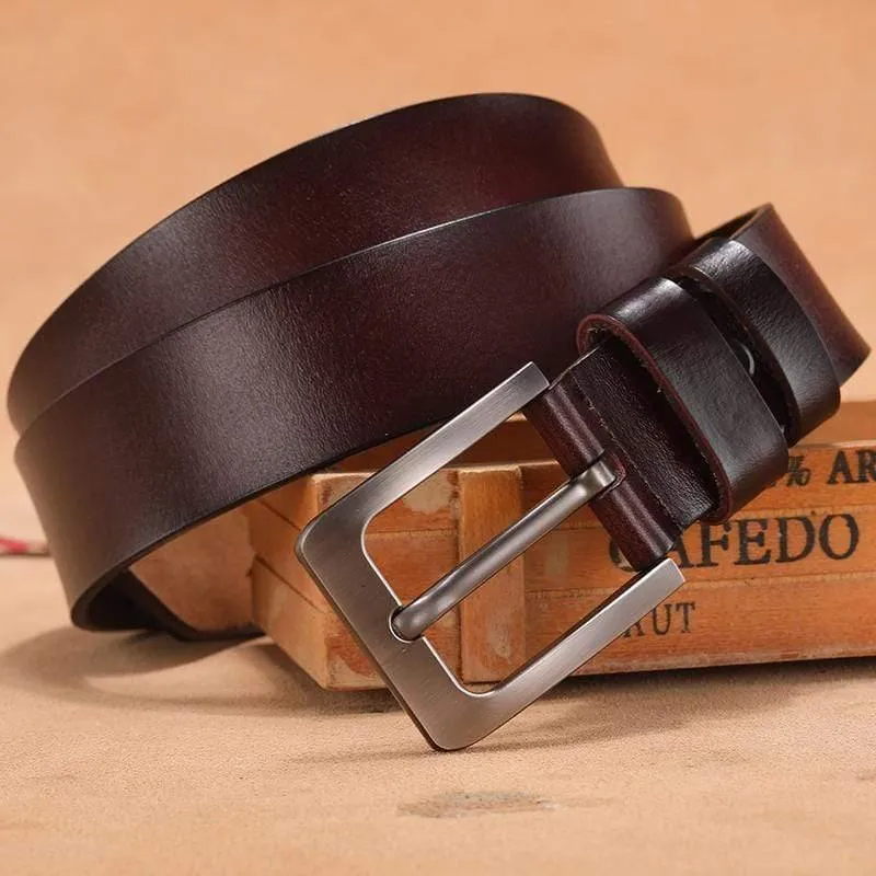 150 170cm Genuine Leder Herren Freizeitgürtel Retro Pin Schnalle Gute Qualität Große männliche Gürtel Luxus Designer Gürtel Herren Geschenke