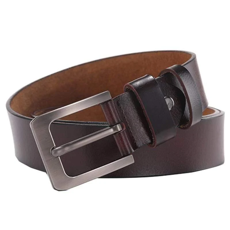 150 170cm Genuine Leder Herren Freizeitgürtel Retro Pin Schnalle Gute Qualität Große männliche Gürtel Luxus Designer Gürtel Herren Geschenke