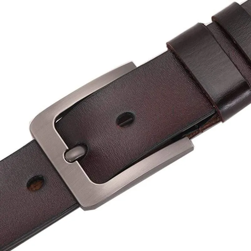 150 170cm Genuine Leder Herren Freizeitgürtel Retro Pin Schnalle Gute Qualität Große männliche Gürtel Luxus Designer Gürtel Herren Geschenke