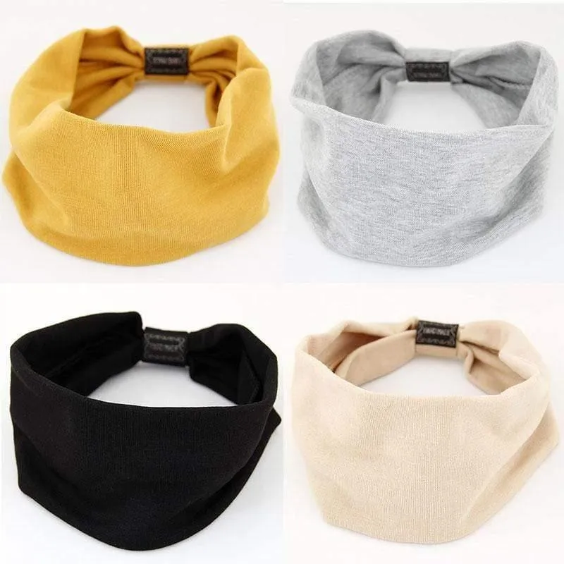 Big Wide Cotton Stirnband für Frauen Haarschmuck Mode einfarbige Haarbänder Korean Soft Head Band Mädchen Sport Turban