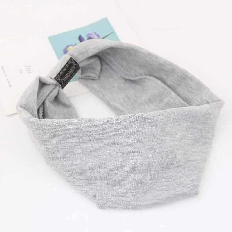 Big Wide Cotton Stirnband für Frauen Haarschmuck Mode einfarbige Haarbänder Korean Soft Head Band Mädchen Sport Turban