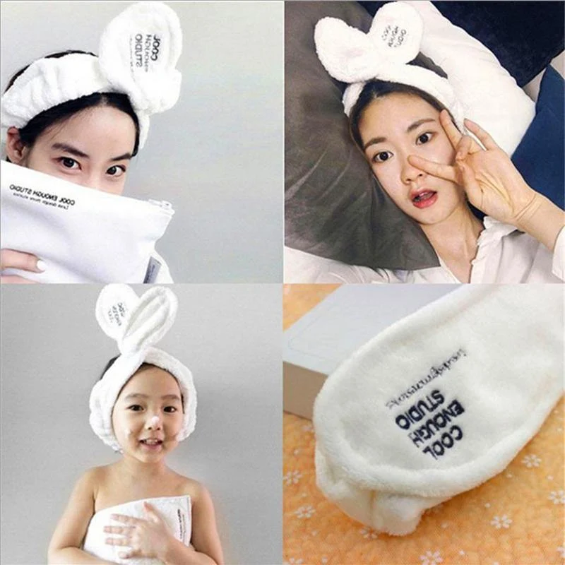 TwistTurban Kopfbedeckung Samt Kaninchen Ohren Stirnband Weiches Handtuch Haarband Wickel Stirnband Für Bad Spa Make Up Frauen Mädchen Accessoires