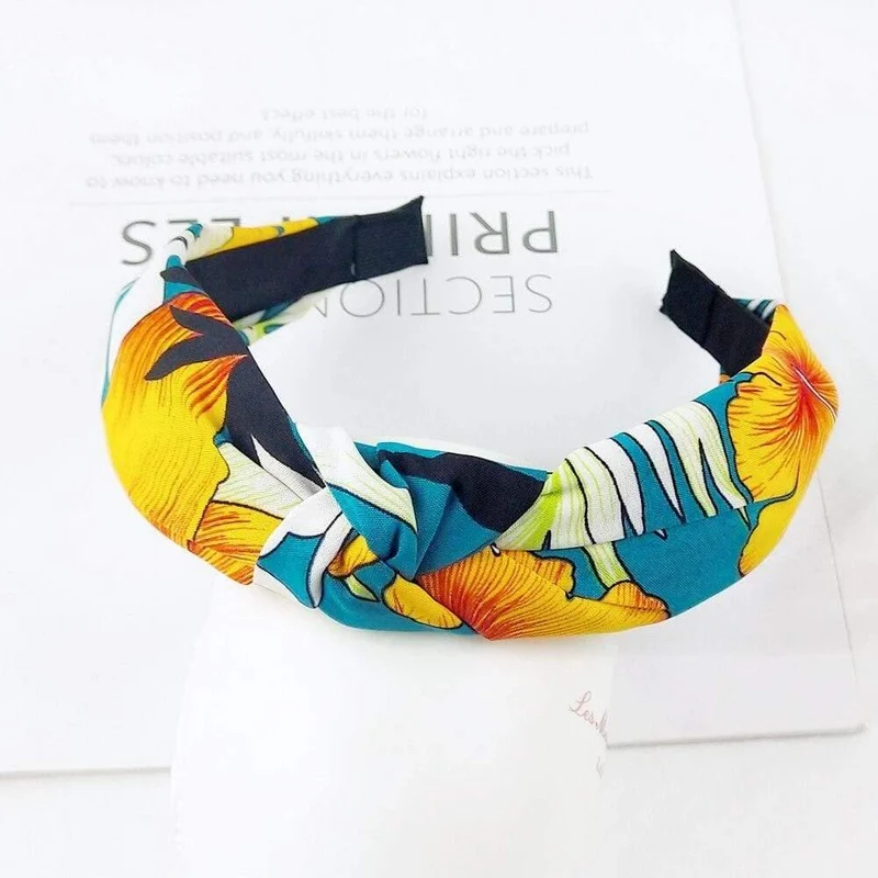 Mode Stoff geknotet Stirnband festes weiches HaarBand einfache reine Farbe Vintage Haarbügel für Frauen Mädchen Haarschmuck