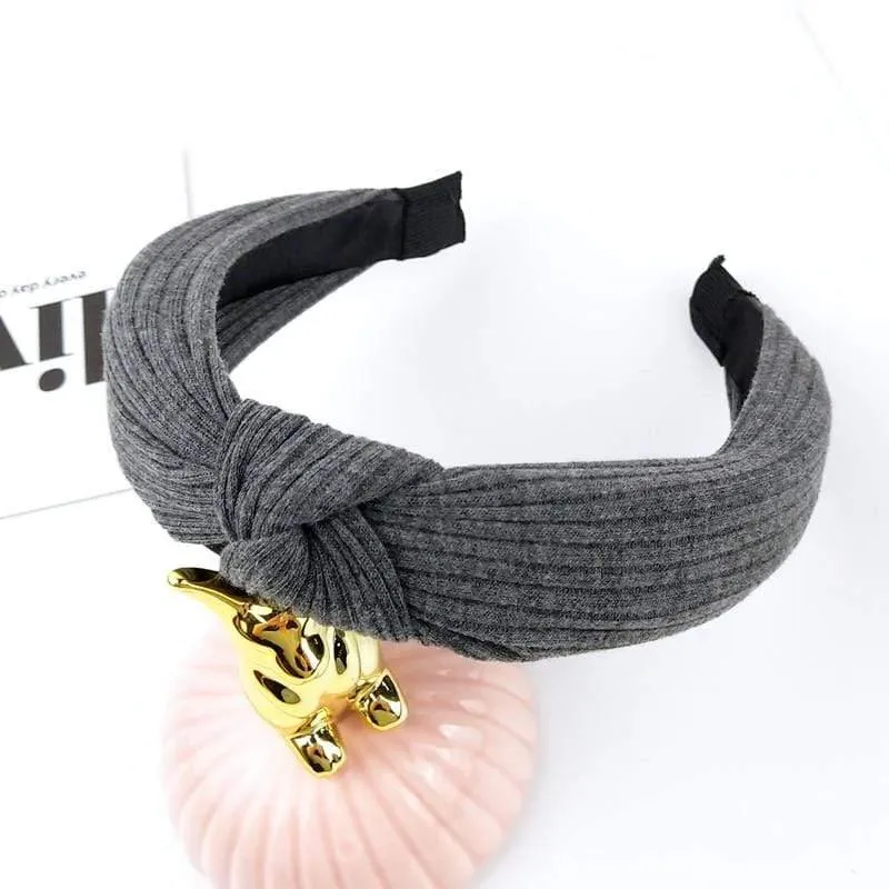 Mode Stoff geknotet Stirnband festes weiches HaarBand einfache reine Farbe Vintage Haarbügel für Frauen Mädchen Haarschmuck