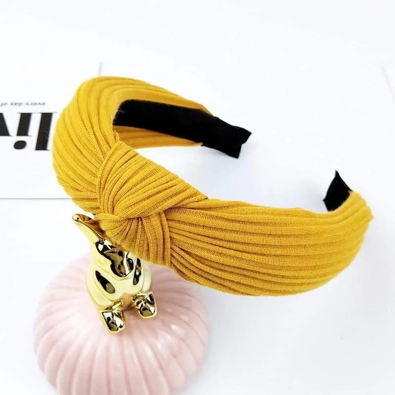 Mode Stoff geknotet Stirnband festes weiches HaarBand einfache reine Farbe Vintage Haarbügel für Frauen Mädchen Haarschmuck