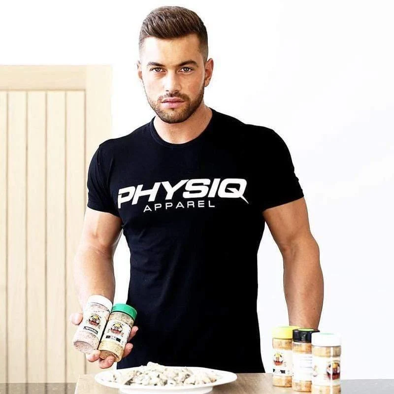 Herren Kurzarm T-Shirt Turnhallen Fitness Workout Baumwolle T-Shirt Sommer Männlich Casual Mode Schlanke schwarze T-Shirts Tops Markenkleidung