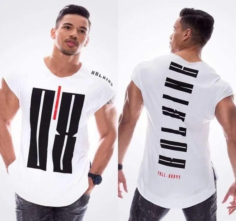 Herren Casual Fashion Skull Printed T-Shirt Turnhallen Fitness Bodybuilding Kurzarm Baumwolle T-Shirt T-Shirts Tops Male Workout Kleidung