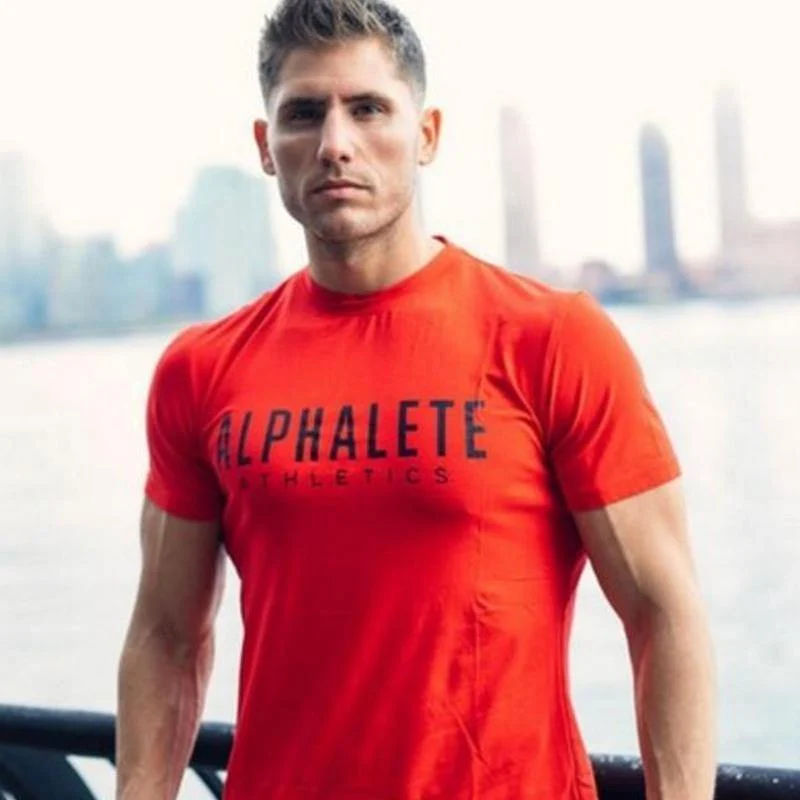 Männer Kurzarm Baumwolle T-shirt Lässige Mode Schlank Brief Drucken T Shirt Männlich Jogger Fitness-Studios Fitness Bodybuilding Tees Sommer Tops