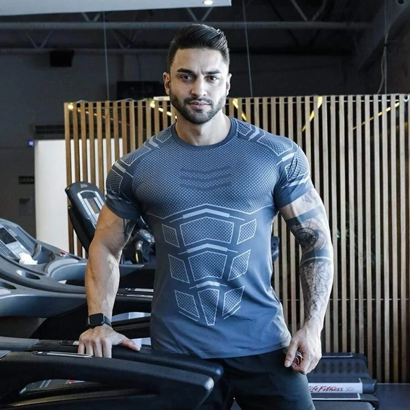 Männer Compression Skinny T-Shirt Turnhallen Fitness Bodybuilding T-Shirt Männlich Sommer Workout Tee Tops Crossfit Markenkleidung