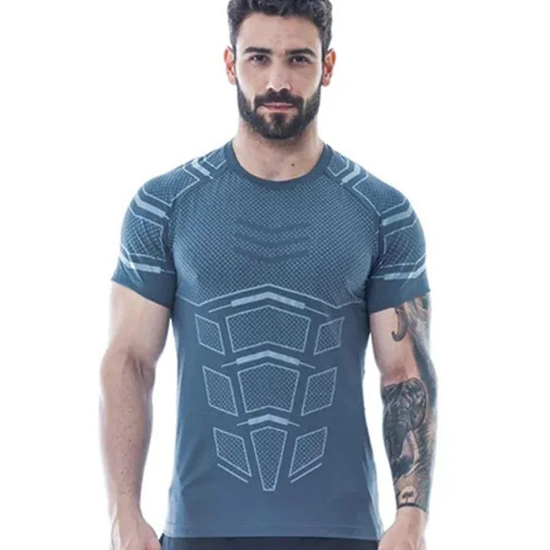 Männer Compression Skinny T-Shirt Turnhallen Fitness Bodybuilding T-Shirt Männlich Sommer Workout Tee Tops Crossfit Markenkleidung