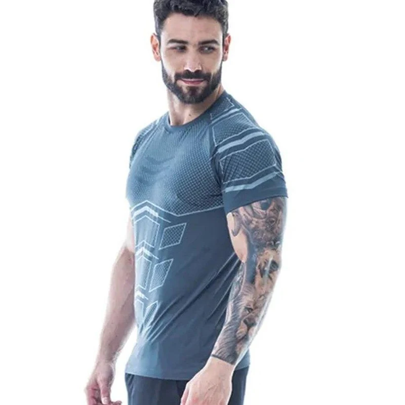 Männer Compression Skinny T-Shirt Turnhallen Fitness Bodybuilding T-Shirt Männlich Sommer Workout Tee Tops Crossfit Markenkleidung