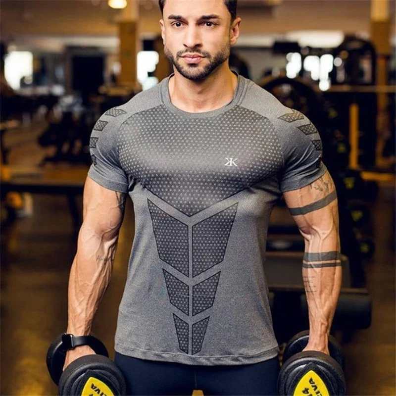 Männer Compression Skinny T-Shirt Turnhallen Fitness Bodybuilding T-Shirt Männlich Sommer Workout Tee Tops Crossfit Markenkleidung