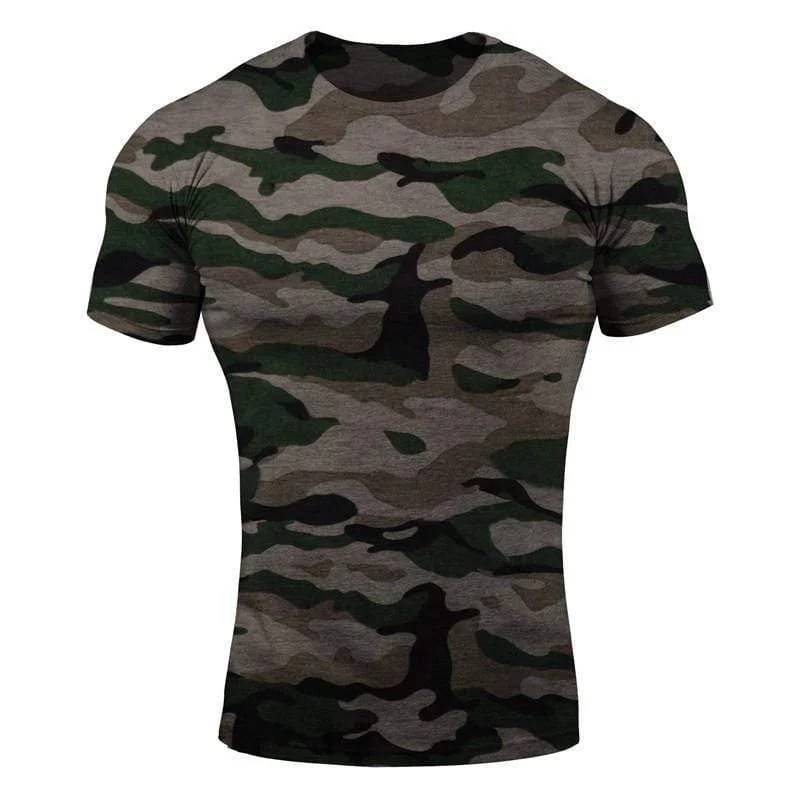 Männer Mode Casual Camouflage T-Shirt Turnhallen Fitness Bodybuilding T-Shirts Männlich Kurzarm T-Shirts Tops Sommer Crossfit Kleidung