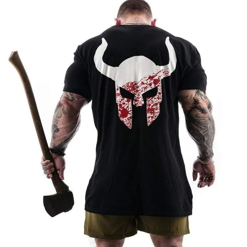 Mens Gyms Fitness Bodybuilding T-Shirt Kurzarm OX Bedrucktes Baumwoll-T-Shirt Neuester Mann Casual Fashion Tee Tops Kleidung