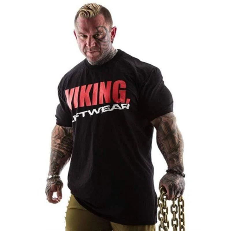 Mens Gyms Fitness Bodybuilding T-Shirt Kurzarm OX Bedrucktes Baumwoll-T-Shirt Neuester Mann Casual Fashion Tee Tops Kleidung