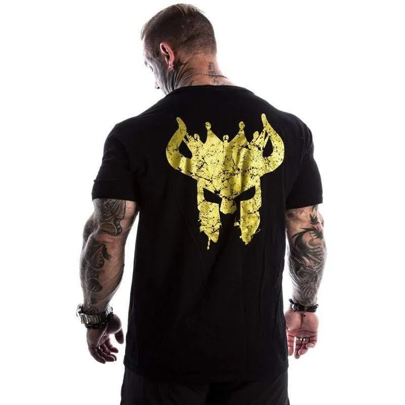 Mens Gyms Fitness Bodybuilding T-Shirt Kurzarm OX Bedrucktes Baumwoll-T-Shirt Neuester Mann Casual Fashion Tee Tops Kleidung