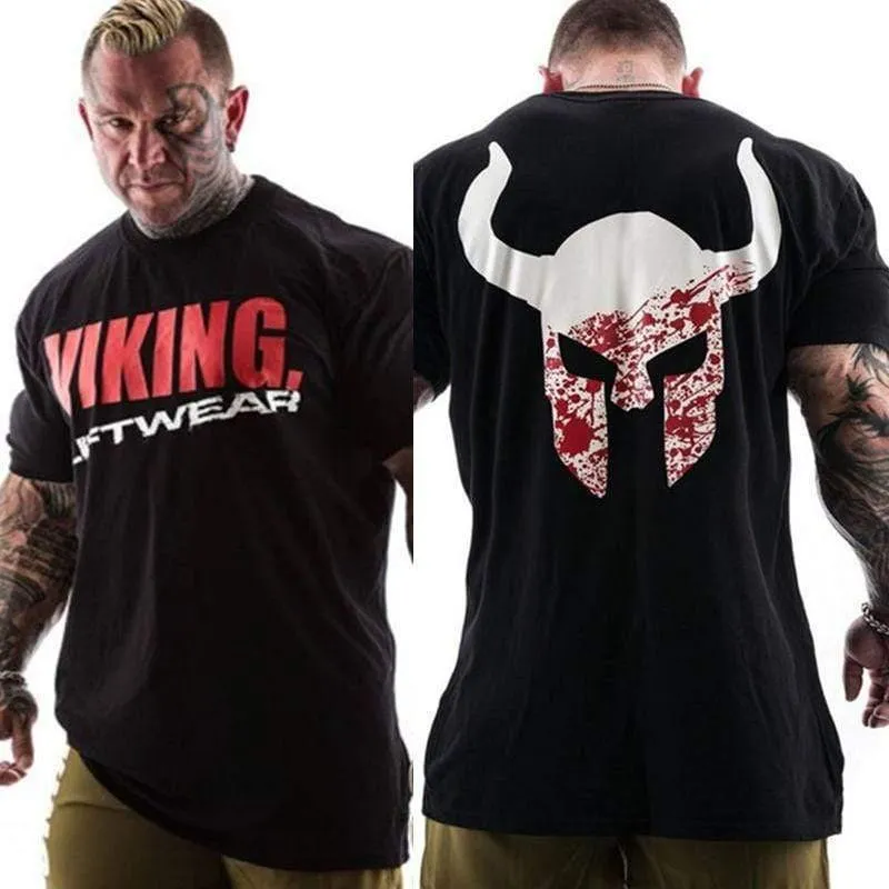 Mens Gyms Fitness Bodybuilding T-Shirt Kurzarm OX Bedrucktes Baumwoll-T-Shirt Neuester Mann Casual Fashion Tee Tops Kleidung