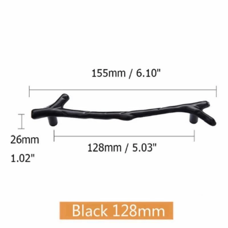 96/128 mm Mode Ast Möbelgriff Schubladenknöpfe Schwarz Silber Bronze Küchenschrankgriffe Türgriffe Hardware