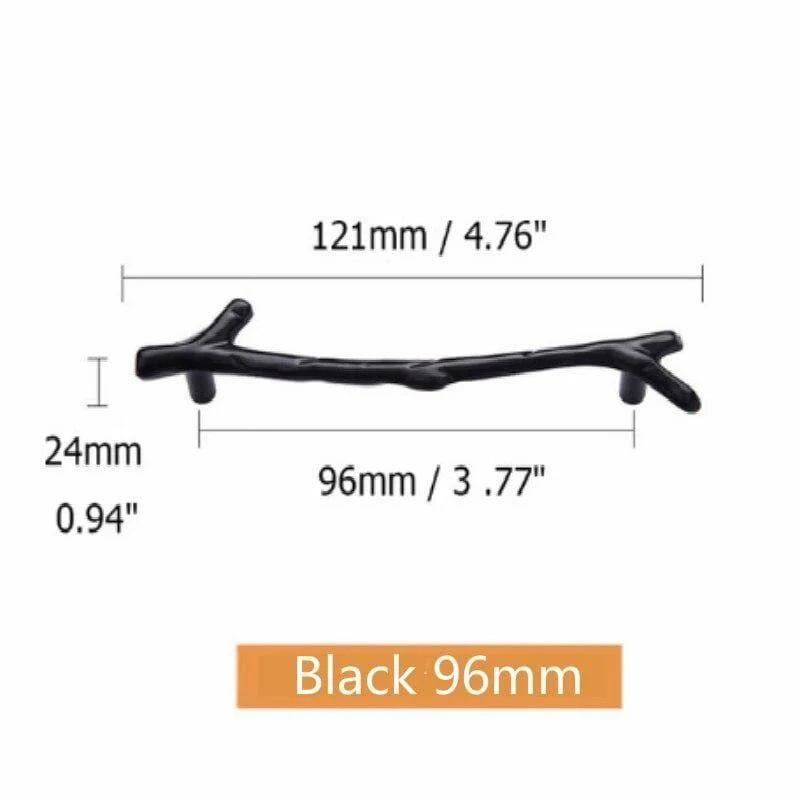 96/128 mm Mode Ast Möbelgriff Schubladenknöpfe Schwarz Silber Bronze Küchenschrankgriffe Türgriffe Hardware