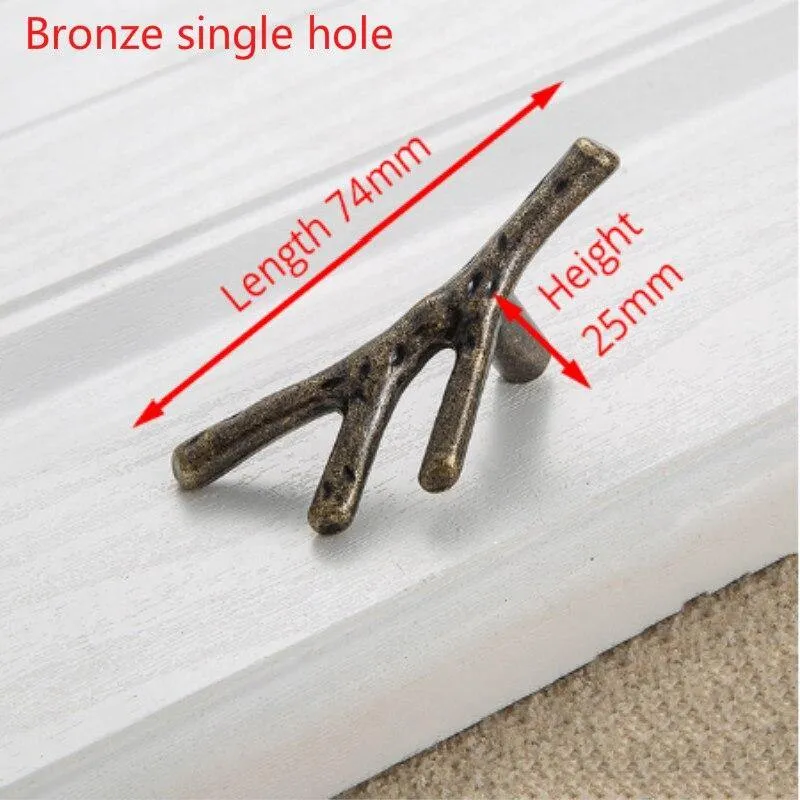 96/128 mm Mode Ast Möbelgriff Schubladenknöpfe Schwarz Silber Bronze Küchenschrankgriffe Türgriffe Hardware
