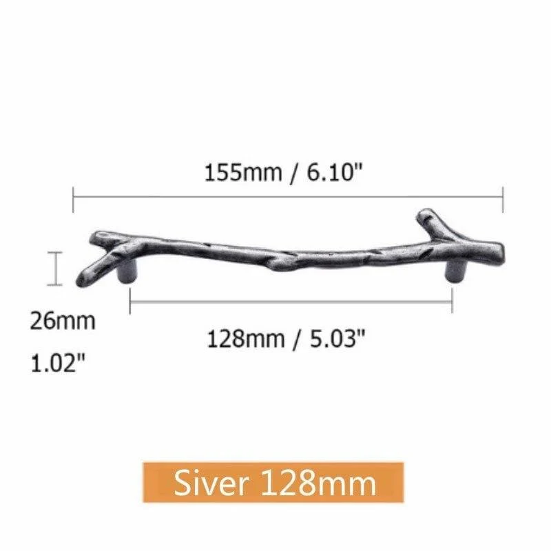 96/128 mm Mode Ast Möbelgriff Schubladenknöpfe Schwarz Silber Bronze Küchenschrankgriffe Türgriffe Hardware