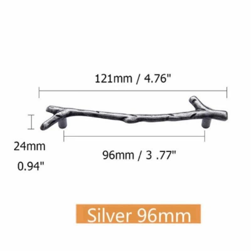 96/128 mm Mode Ast Möbelgriff Schubladenknöpfe Schwarz Silber Bronze Küchenschrankgriffe Türgriffe Hardware