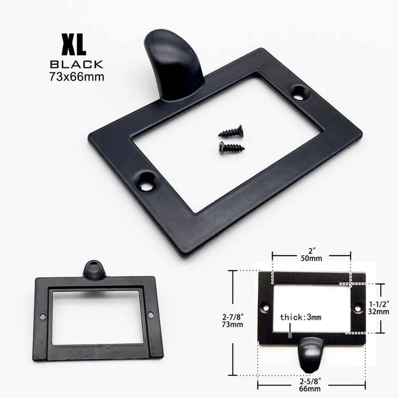 Kleine große schwere antike Messing schwarz Metall Möbel Schrank Schublade Box Fall Etikett Zuggriff Dateiname Karte Rahmenhalter