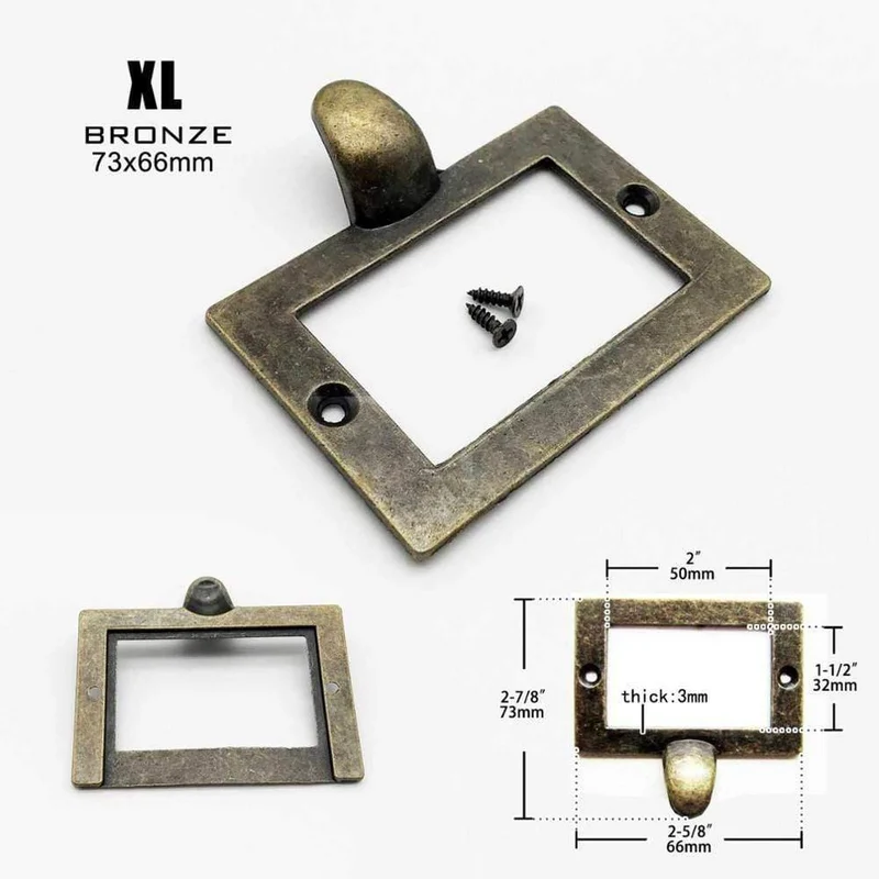 Kleine große schwere antike Messing schwarz Metall Möbel Schrank Schublade Box Fall Etikett Zuggriff Dateiname Karte Rahmenhalter