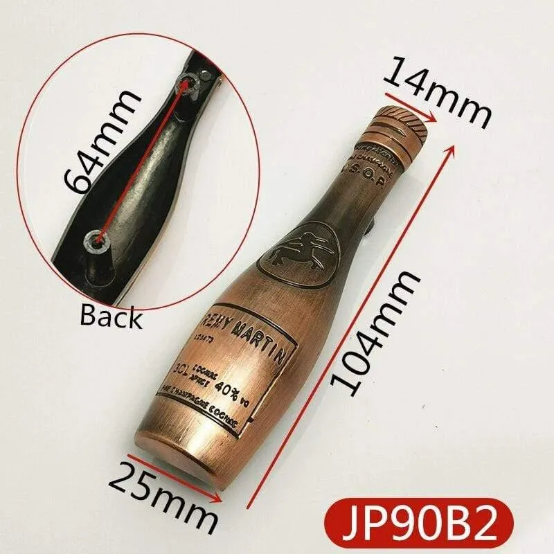 L 103mm Loch CC 64mm Weinflaschenform Möbelgriff Knopf Ziehen von Retro Antik Rot Farbe für Küchenschrank Schranktür