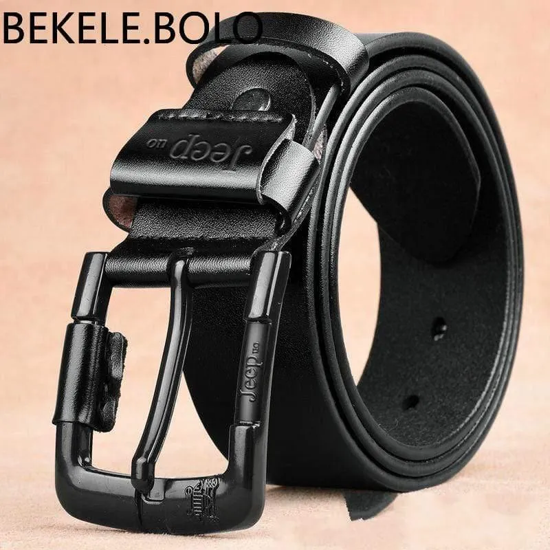 Männer Hohe Qualität Echtes Leder Gürtel Luxus Marke Designer Gürtel Männer Mode Strap Jeans Klassische Schwarz Pin Schnalle Gürtel