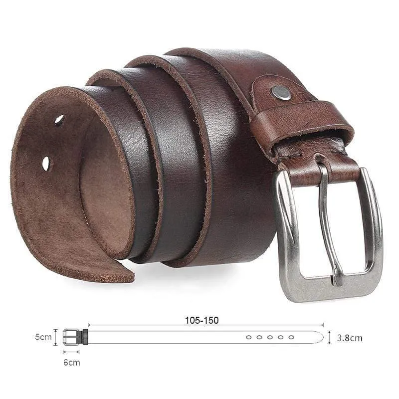 Männer Top Schicht Leder Casual Hohe Qualität Gürtel Vintage Design Pin Schnalle Echtes Leder Gürtel Für Männer Original Rindsleder