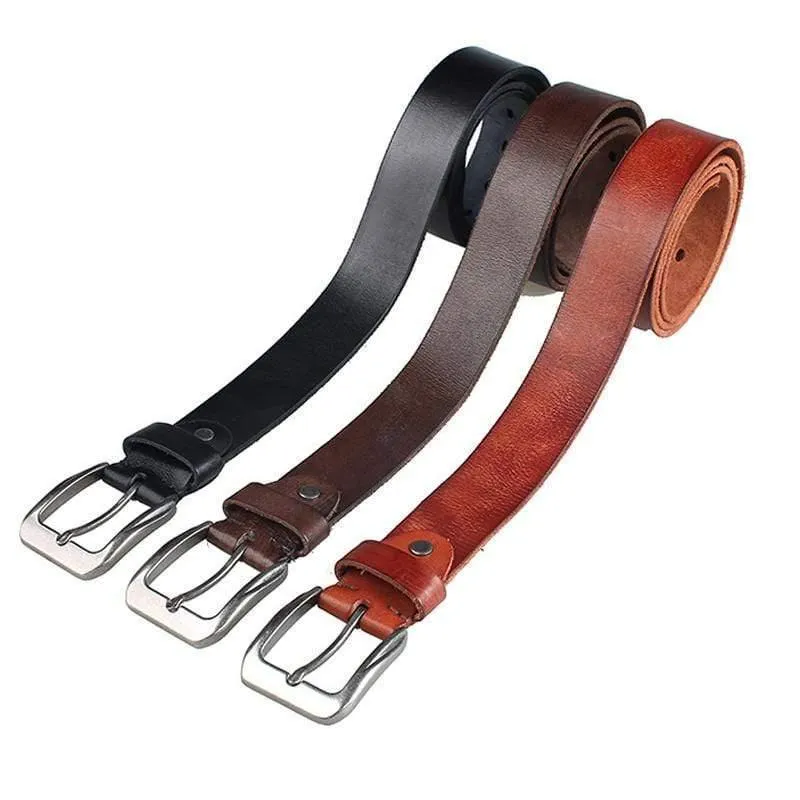 Männer Top Schicht Leder Casual Hohe Qualität Gürtel Vintage Design Pin Schnalle Echtes Leder Gürtel Für Männer Original Rindsleder