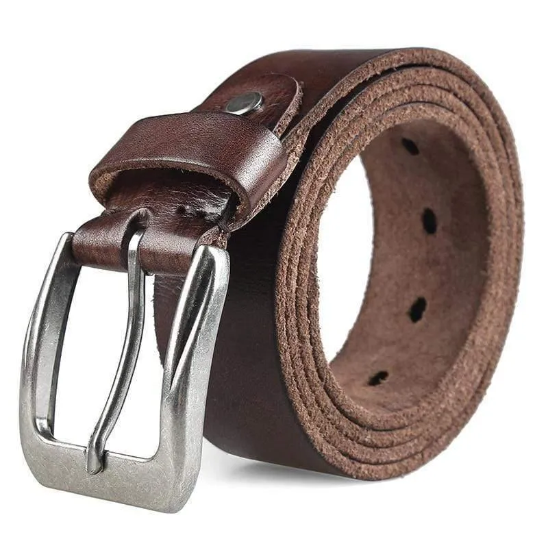 Männer Top Schicht Leder Casual Hohe Qualität Gürtel Vintage Design Pin Schnalle Echtes Leder Gürtel Für Männer Original Rindsleder