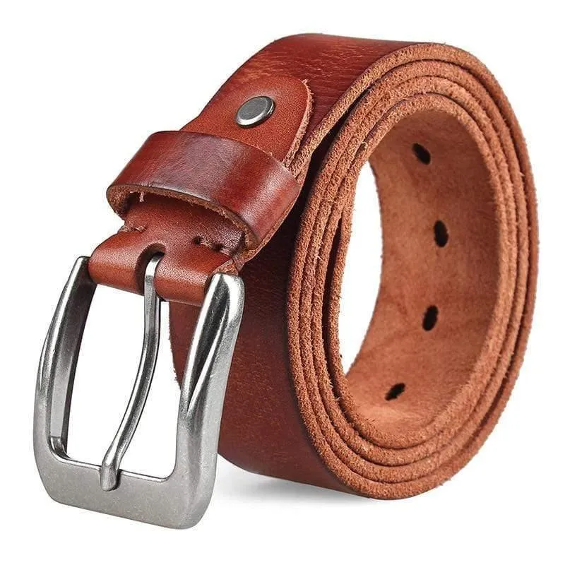Männer Top Schicht Leder Casual Hohe Qualität Gürtel Vintage Design Pin Schnalle Echtes Leder Gürtel Für Männer Original Rindsleder