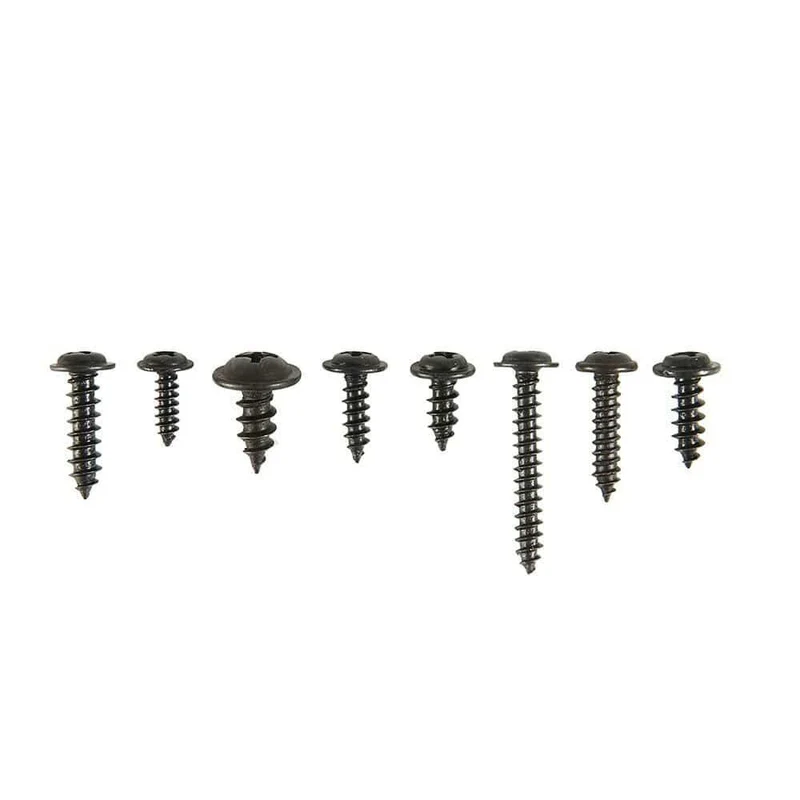 215 / 340pcs Pan Head Gewindeschneidschraube Kreuzkopf M3 / M4 / M3.5 / M4.8 Selbstschneidender Schraubensatz Sortiment Kit Schwarz Möbel Kohlenstoffstahl