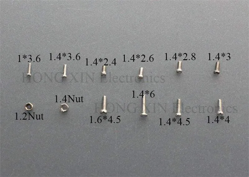 1 Beutel (Box) (600 Stück) 12 Arten von kleinen Schraubenmuttern Sortimentskit M1 M1.2 M1.4 M1.6 für Uhren ohne Glas