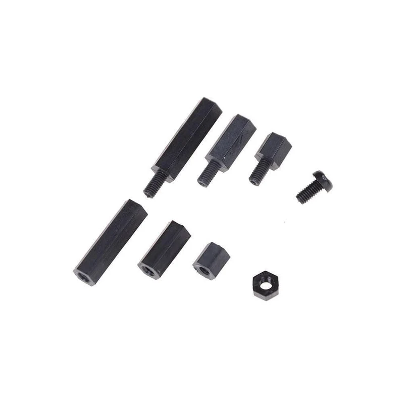 Schwarze M3-Abstandshalter, männlich und weiblich, Schraube, Nylon-Sechskantschrauben, Muttern, Reparatursätze für Elektronik, Motherboard, feste Abstandsschraube