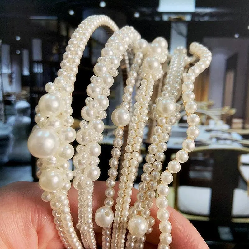 22 Stile Simulation Perle Haarbänder Frauen Haar Zubehör Koreanische Handgemachte Bogen Blume Hoops Stirnband Hochzeit Ornamente