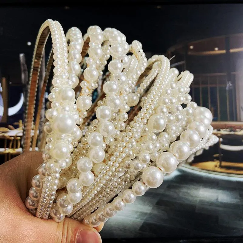 22 Stile Simulation Perle Haarbänder Frauen Haar Zubehör Koreanische Handgemachte Bogen Blume Hoops Stirnband Hochzeit Ornamente