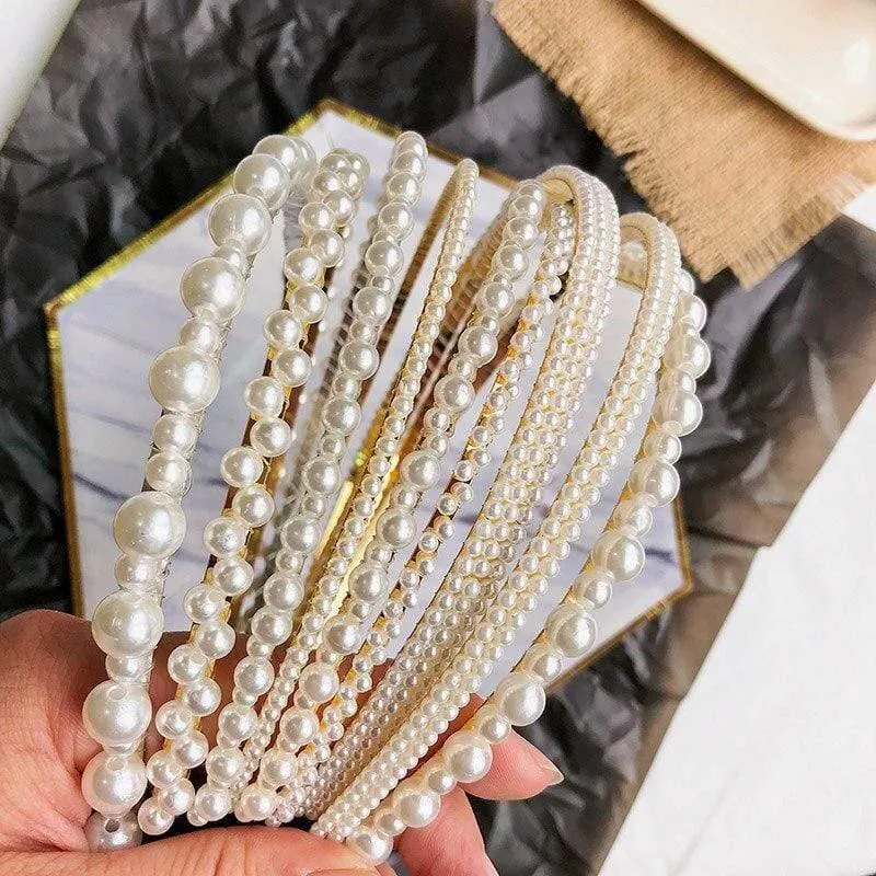 22 Stile Simulation Perle Haarbänder Frauen Haar Zubehör Koreanische Handgemachte Bogen Blume Hoops Stirnband Hochzeit Ornamente