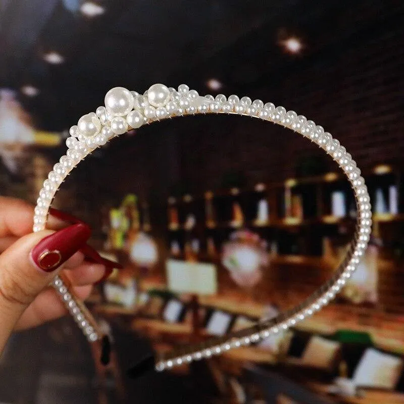 22 Stile Simulation Perle Haarbänder Frauen Haar Zubehör Koreanische Handgemachte Bogen Blume Hoops Stirnband Hochzeit Ornamente