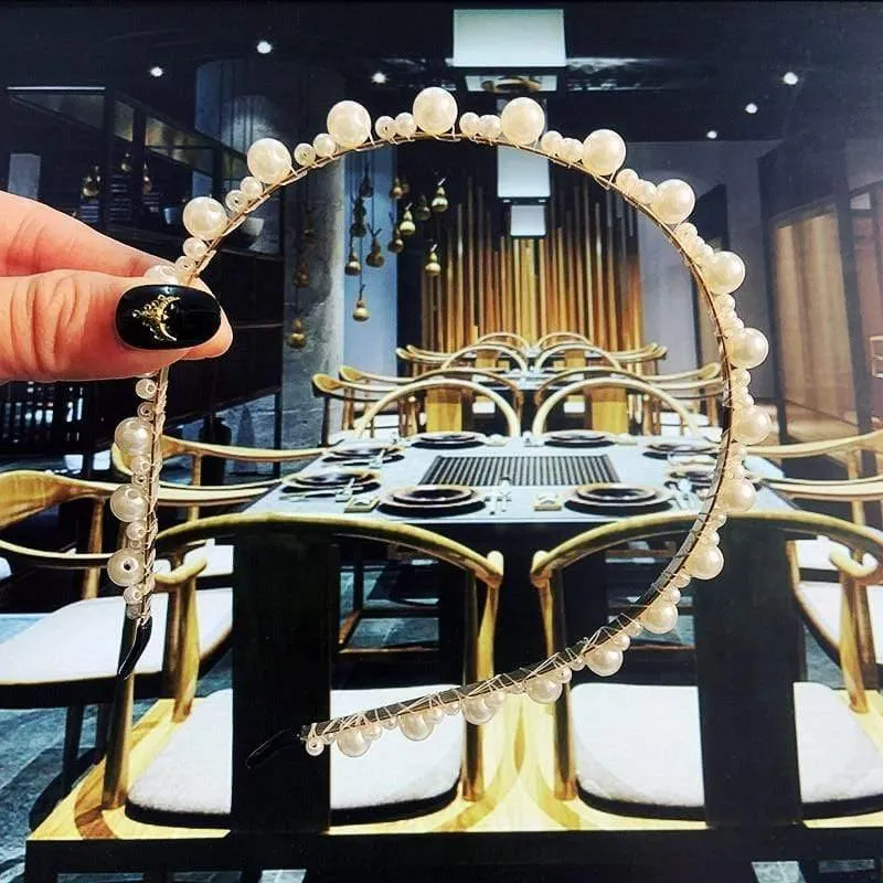 22 Stile Simulation Perle Haarbänder Frauen Haar Zubehör Koreanische Handgemachte Bogen Blume Hoops Stirnband Hochzeit Ornamente