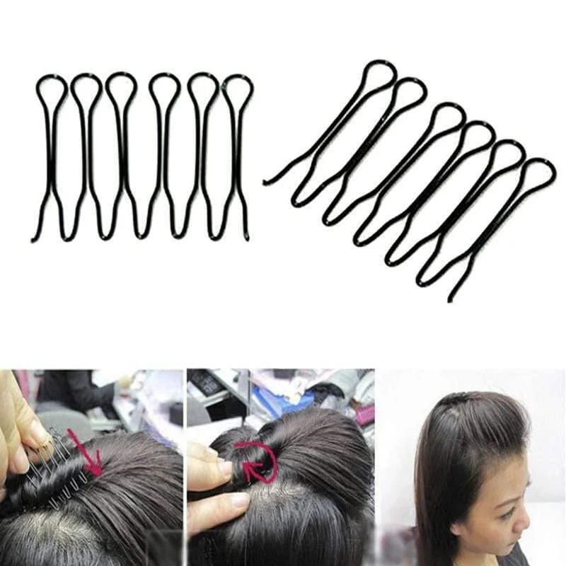 2 Stück Unsichtbare Haarspangen für Frauen Haarschmuck Haarnadeln Schwarze Haarspange Haarschmuck Haarnadeln Schwarze Haarspangen Bun Maker (Schwarz)
