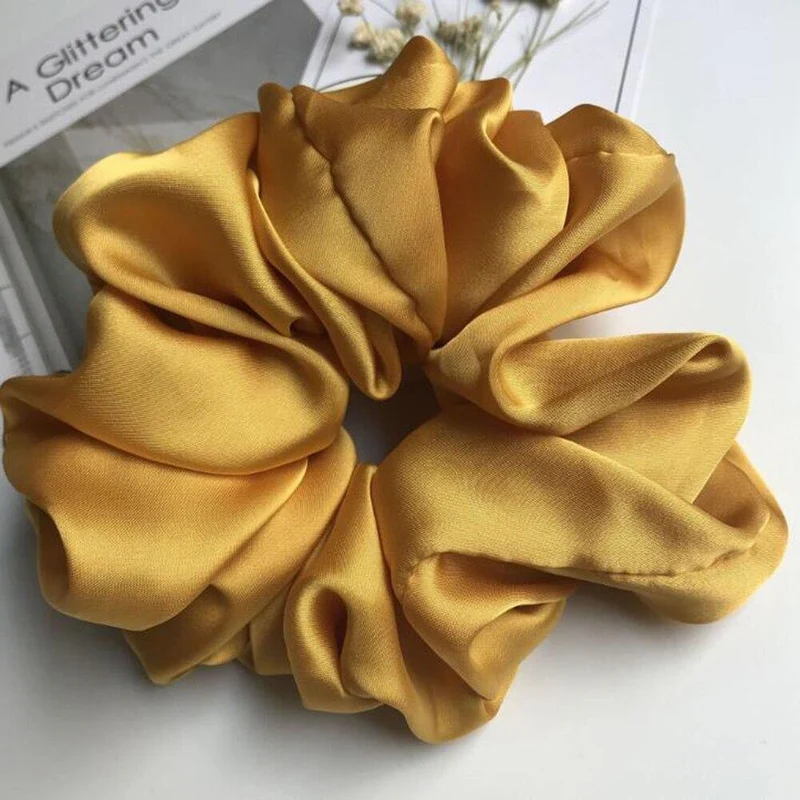 Übergroße Haargummis Große Gummi-Haargummis Elastische Haarbänder Girs Pferdeschwanzhalter Glatte Satin-Haargummis für Frauen Haarschmuck