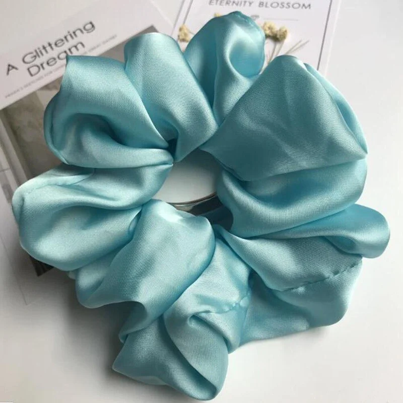 Übergroße Haargummis Große Gummi-Haargummis Elastische Haarbänder Girs Pferdeschwanzhalter Glatte Satin-Haargummis für Frauen Haarschmuck