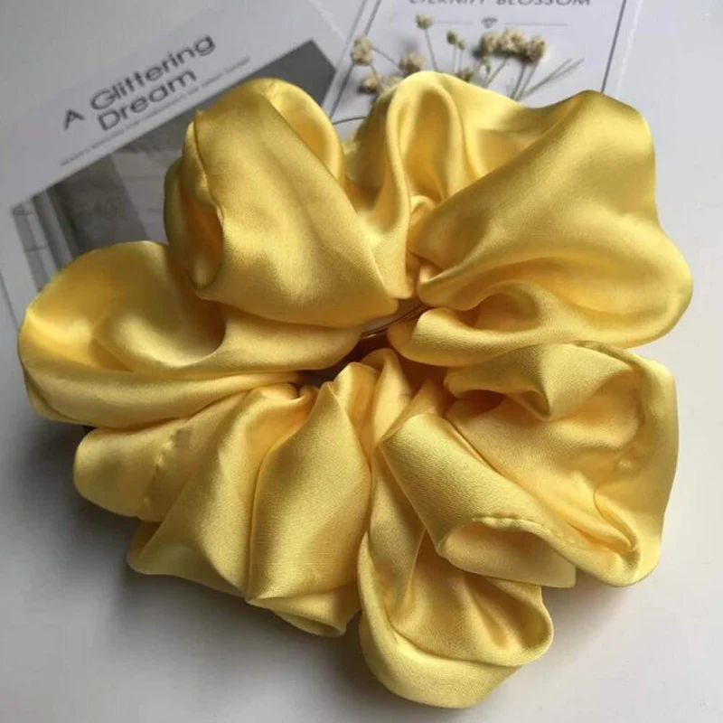 Übergroße Haargummis Große Gummi-Haargummis Elastische Haarbänder Girs Pferdeschwanzhalter Glatte Satin-Haargummis für Frauen Haarschmuck