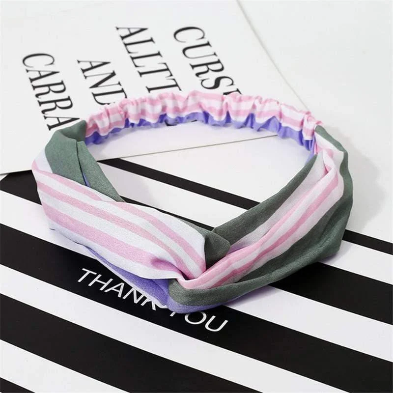 Mode Blumendruck Knoten Frauen Stirnband Vintage Haarband Mädchen Kopfbedeckung Leopard Stirnband Haarschmuck