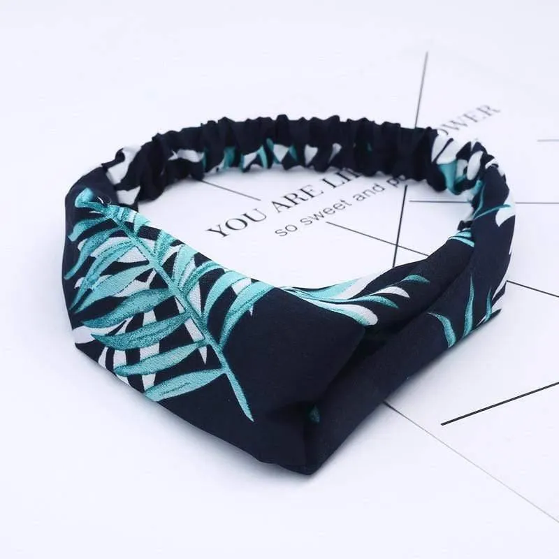 Mode Blumendruck Knoten Frauen Stirnband Vintage Haarband Mädchen Kopfbedeckung Leopard Stirnband Haarschmuck