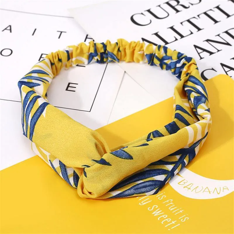 Mode Blumendruck Knoten Frauen Stirnband Vintage Haarband Mädchen Kopfbedeckung Leopard Stirnband Haarschmuck